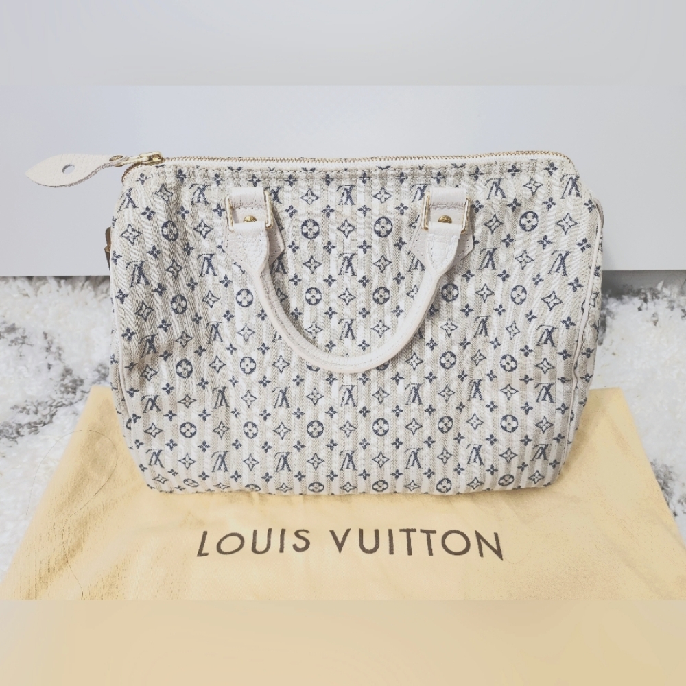 Louis Vuitton Mini Lin Croisette Speedy 30 White/Gray